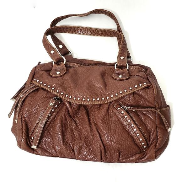 Marc Ecko | Large Studded Leather Shoulder Bag - Picture 1 of 14